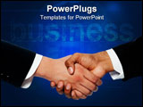 PowerPoint Template - Close-up of businessmen shaking hands against white background