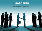 PowerPoint Template - business people shaking hands computer generated rendering