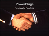 PowerPoint Template - two business people shaking hands over a business agreement