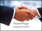 PowerPoint Template - Closeup of a business hand shake between two colleagues