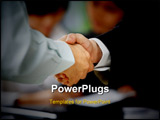 PowerPoint Template - Handshake between employee and boss to ilustrate he is being accepted in the team