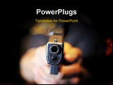 PowerPoint Template - A female police officer pointing her gun.