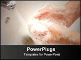 PowerPoint Template - woman washing hand under running Beautiful picture