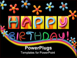 PowerPoint Template - Happy Birthday phrase made from plasticine isolated over white background
