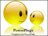PowerPoint Template - Two smiling emoticons.