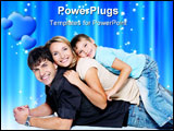 PowerPoint Template - Young happy family with child posing on white background