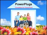 PowerPoint Template - Young family in the new home. Real estate concept