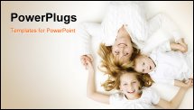 PowerPoint Template - Happy Family, Mother with kids over white