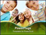PowerPoint Template - Portrait of happy kids outdoor looking at camera