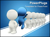 PowerPoint Template - Outstanding 3D man in line - isolated over a white background