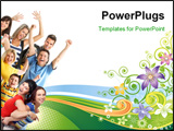 PowerPoint Template - Young happy people. Isolated over white background