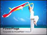 PowerPoint Template - happy woman with colorful sarongs on the beach