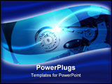 PowerPoint Template - Hard drive with an abstract blue background