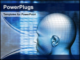 PowerPoint Template - humanoid head and technology background
