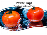 PowerPoint Template - Tomato and splash water over black background