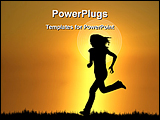 PowerPoint Template - illustrated image of a girl running during sunset
