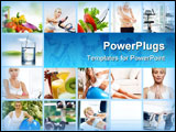 PowerPoint Template - Healthy lifestyle theme collage composed of different images