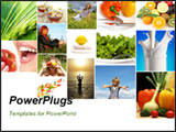 PowerPoint Template - Healthy lifestyle collection. Nutrition and fitness concept