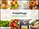 PowerPoint Template - healthy food collage made from nine photographs