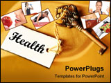 PowerPoint Template - key to health and long life concept with label