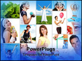 PowerPoint Template - Healthy lifestyle. People diet healthy nutrition fruits fitness
