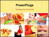 PowerPoint Template - Healthy eating cereals pretty women. Diet. Food