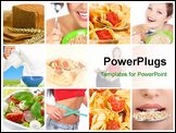 PowerPoint Template - Healthy eating cereals pretty women. Diet. Food