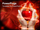 PowerPoint Template - Female hands with red heart Conceptual image