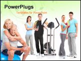 PowerPoint Template - Gym Fitness healthy lifestyle. Smiling people. Over white background