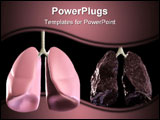 PowerPoint Template - 3d rendered illustration of a health and bad lung