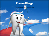 PowerPoint Template - Olympic tooth running on the toothpaste track