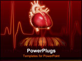PowerPoint Template - heartbeat monitor with bpm readout overlayed on top of the heart line