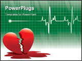 PowerPoint Template - A lifeline in an electrocardiogram and a broken heart