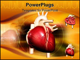 PowerPoint Template - Digital illustration of heart in colour background