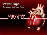 PowerPoint Template - Illustration of an heartbeat with text heart