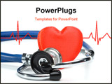 PowerPoint Template - Heart and a stethoscope on a white background. Concept for cardiology.