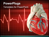 PowerPoint Template - this is a medical (anatomically correct) model of the human heart,