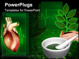 PowerPoint Template - Digital illustration of a heart with ayurvedic medicine