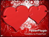PowerPoint Template - The image of two hearts which are linked as two parts of a puzzle.