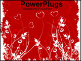 PowerPoint Template - Art work of hearts and flowers