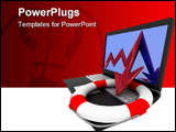 PowerPoint Template - Rescue from financial crisis. Isolated 3D image