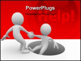 PowerPoint Template - Computer generated image of man helping another one
