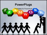 PowerPoint Template - paper chain figures helping hand team work climbing wall