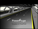 PowerPoint Template - Vector illustration of a carless highway and concrete structure