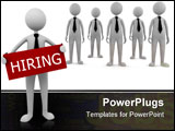 PowerPoint Template - 3D concept depicting businessman looking for new team to hire with the candidates behind him