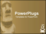 PowerPoint Template - Ancient religious stone temple type figure