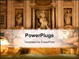 PowerPoint Template - Di Trevi. Beautiful fountain by night in Rome Italy.