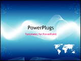 PowerPoint Template - Map of the world on the blue background