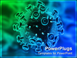 PowerPoint Template - 3d rendered illustration of an isolated hiv virus