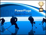 PowerPoint Template - Hockey players with reflection vector background for poster or card